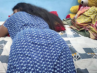 Nighty ass romance with boobs kiss