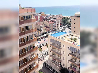 Filthy MILF Gives Sloppy BJ on Balcony During Sunny Holiday