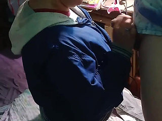 Cold Morning, but My Girlfriend Sucks Me off with Her Jacket on