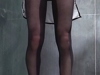 (Femboy)Hentai nun cosplay with black pantyhose high heel