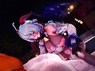 Genshin Impact -hot Spring Monster Fuck Horny Ganyu - 3D Hentai Animations