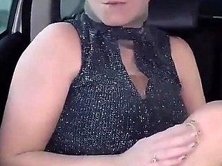 Risky Public Trip in Full Pantyhose Encasement Nylon Doll in the Car