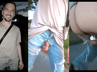 Strolling through the city in bottomless jeans