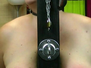 Fixed to a Pillar, He Spanks My Big BBW Tits and My Large Nipples, It Just Turns Me on.