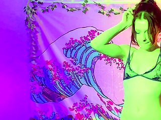 Lovely Amateur teen brunette masturbating outdoor