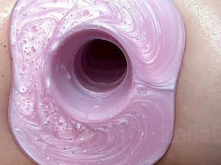 Pissy Coconut Pee in My Ass with Hollow Buttplug and Anal Fuck