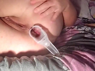 Pussy play with speculum in ass,panty in pussy,pee