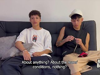 Latina Twinks Bareback Anal Threesome as Barbers Friend