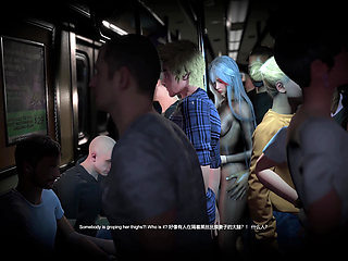 3D Horny Slut Babe Wearing Hot Bodystockings Got Fucked on the Bus