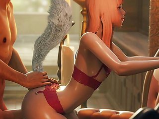 Ahri from KDA takes a huge cock inside her tight pussy