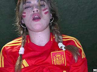 Big Ass Spanish Supporter Fucked Anal and DP in Parking Lot After Soccer Match!!!