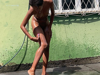 Submissive Slave Shaving and Bathing
