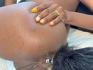 Sexy Buttplug Play with Petite Ebony - Huge Anal Creampie