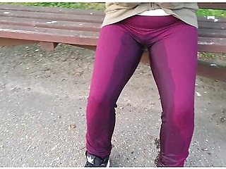 Public Wetting - And Spending A Whole Day In Pissy Leggings ;)