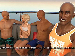 My Hotwife - Gameplay - Roleplay - Wife Fucked in Yacht by BBC and Pussy Double Penetrated by Two Cocks