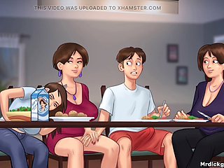 Stepmom and her friend have a wild time under the dining table