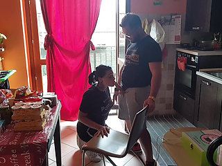 Lady Muffin Licks All Tommy's Cum