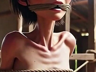 Extremely Skinny Girl in Bondage - Desperate in Brazilian Construction Site