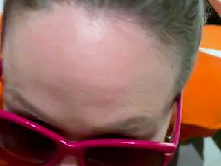 Real blonde amateur giving a POV blowjob