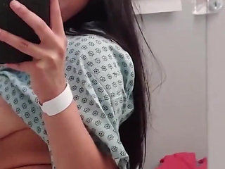 Busty Big Ass Quarantined Teen Almost Caught Masturbating in Hospital Room