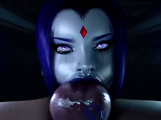 Mai Thigh Fucks a Cock While Slutty Chun-li Watches, Tight Teen Raven Deepthroats a Cock