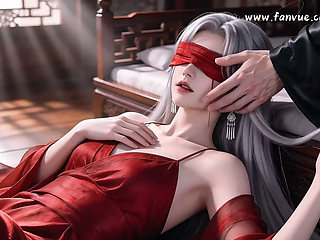 A Chinese Classical Beauty with Skin as White as Snow, Dressed in Red and with White Hair, Blowjob, Cum, Episode-2, Ai-generated