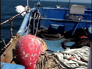 BBW with colored hair gets drilled doggy style on a boat