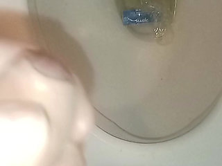 Jerking off, sperm flies...