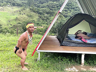 Indian teen Julianaburning gets horny seeing MILF Chiky's ass in forest, fucks her hard outdoor