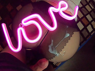 Big Ass Babe in Pantyhose Sucks Cock and Fucks by the Light of Pink Lamp LOVE - Amateur Couple Romantic Home Sex POV