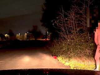 Totally naked in view of people wanking and showing my hole