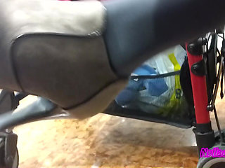 In the Bar Stroking My Husband with My Grey Mini Boots