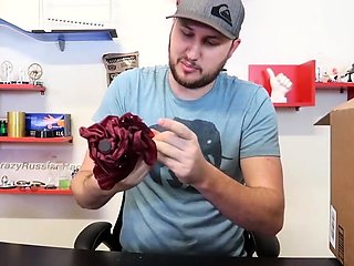 Skinny gay twink enjoys hot solo jerk off on bed