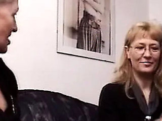 German Blonde MILF Drains Cock in Hardcore Threesome