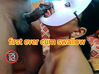 Tamil Girlfriend Gave a Very Closeup Blow and First Ever Mouth Cum Swallow Surprise for Her Bestie with Tamil Talk
