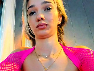 Curly Blonde Teen Records Solo Dildo Masturbation