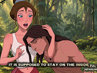 Jane and Tarzan First Contact: He Explores Her Naked Body in Jungle Sex