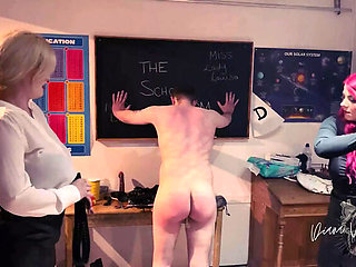 Strict Teacher Diana Von Rigg Punishes Naughty Student in School - Hard Caning & Whipping