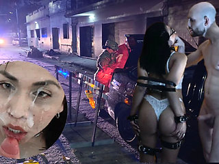 A Traffic Officer Searches My Car Trunk, and I Break His Vagina and Ejaculate on His Face Twice.