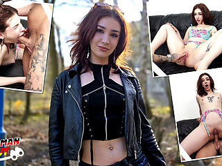 GERMAN SCOUT - Skinny Redhead Teen Scarlett Spark get eye Rolling Orgasm at Casting Sex