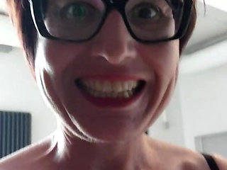 Julie squirts naked in the office