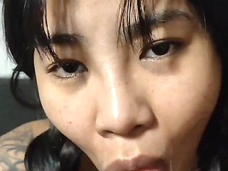 Asian petite whore lives to squirt on her boyfriends juicy cock