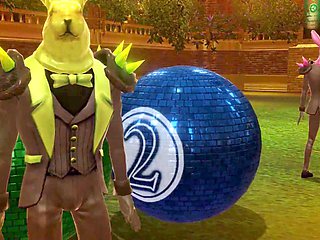 Uncensored teen anime hentai with a wild group of rabbits in public