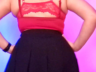 Trying on 3 Black Mini Skirts - Satin, College Girl & Lace