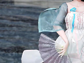 Yan He Luo Tianyi Sent Mingyue to the Elegant Hanfu Striptease of the Double