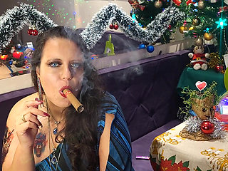 Lilli Smoking a Nicaraguan Cigar