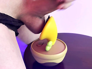 Hot Glue Covering Toy Figure in Cum