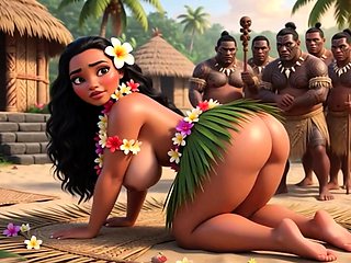 Big Ass Beauty Moana Fucked In Group By Tribal Villagers