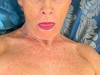 Redhead GILF Sensual Caroline Strips off Her Sexy Clothes and Opens Her Very Tight Pussy for You