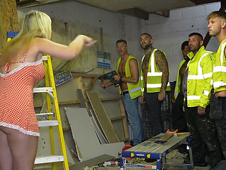 On-site Gangbang Erin Moore Takes on the Builders Part 1
